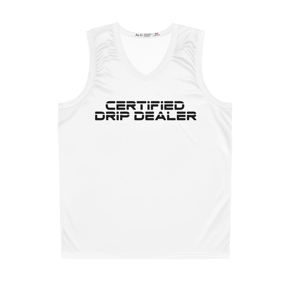 Certified Drip Dealer Basketball Jersey - Sporty Style for Hoopers, Gift for Players and Fans, Basketball Apparel