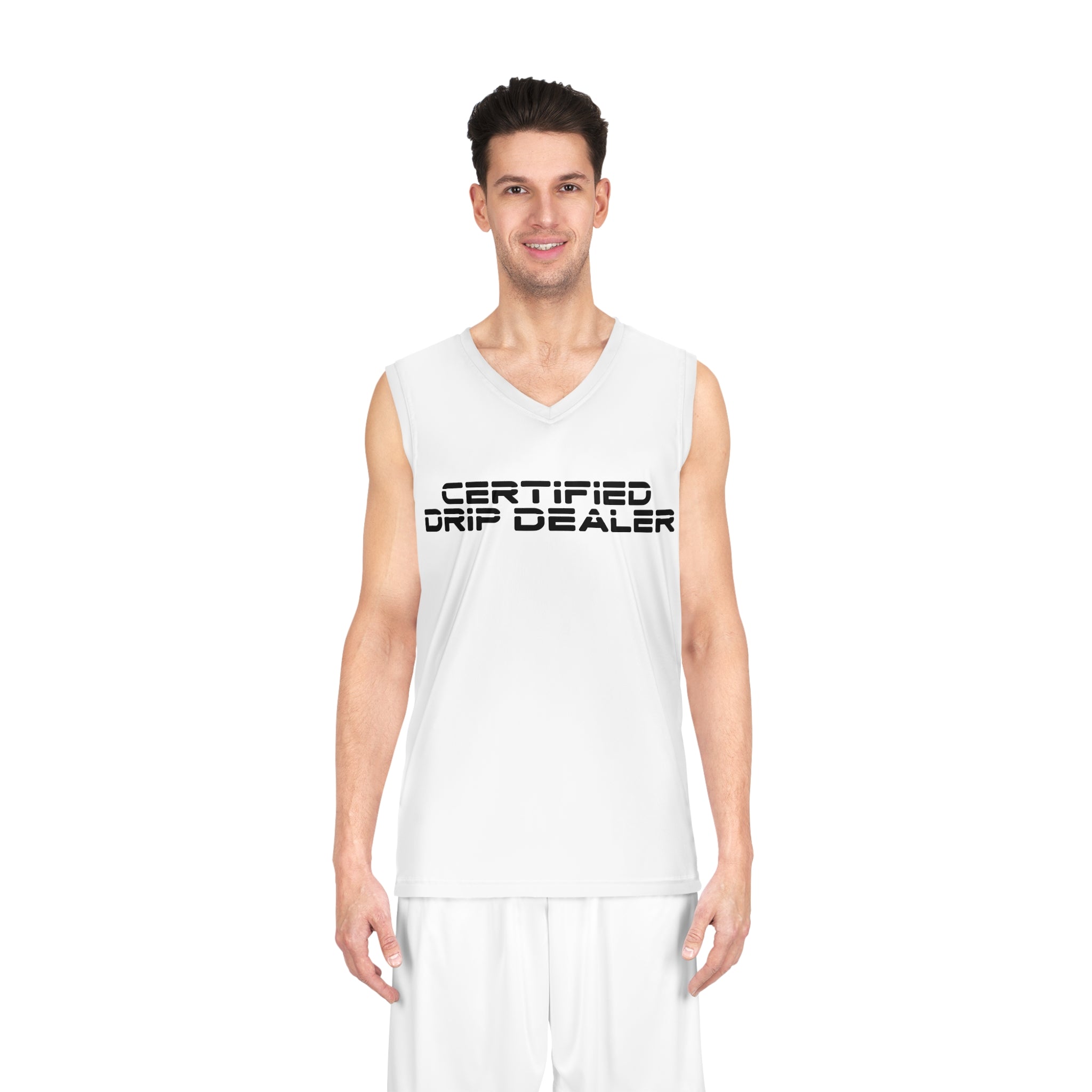 Certified Drip Dealer Basketball Jersey - Sporty Style for Hoopers, Gift for Players and Fans, Basketball Apparel